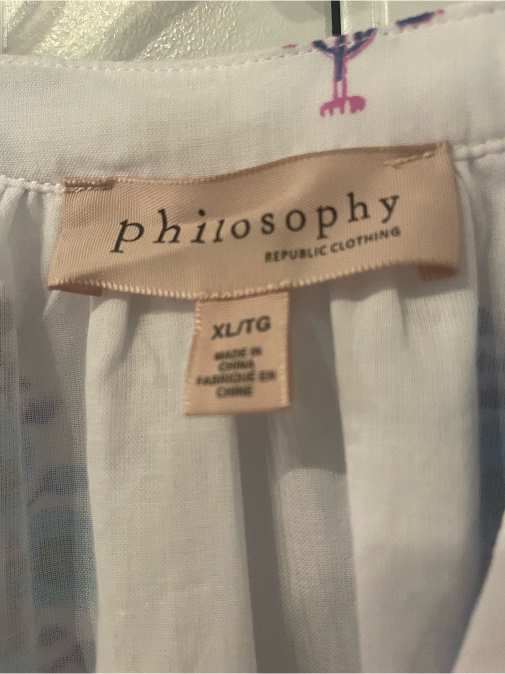 Philosophy White Summer Dress with Turquoise & White Floral Print - Picture 4 of 4